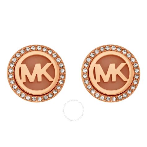 michael kors logo rose gold stud earrings|mk studs.